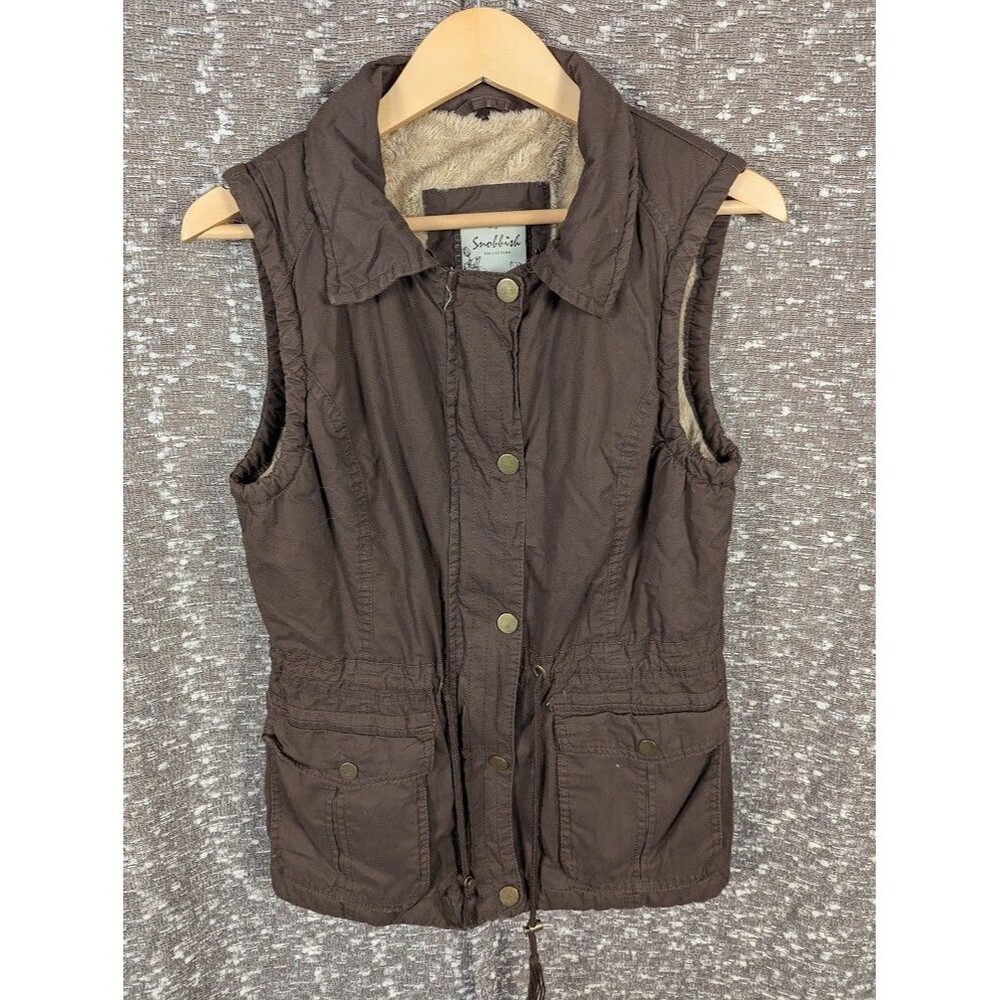 Snobbish Collection Utility Cargo Hooded Faux Fur Vest Gorpcore Womens Small